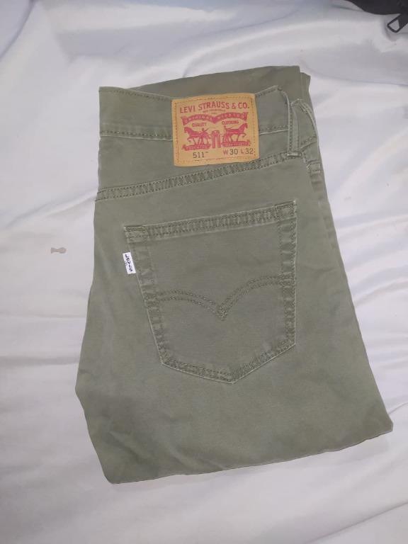 Levi's 511 Olive Green Jeans, Men's Fashion, Bottoms, Jeans on Carousell