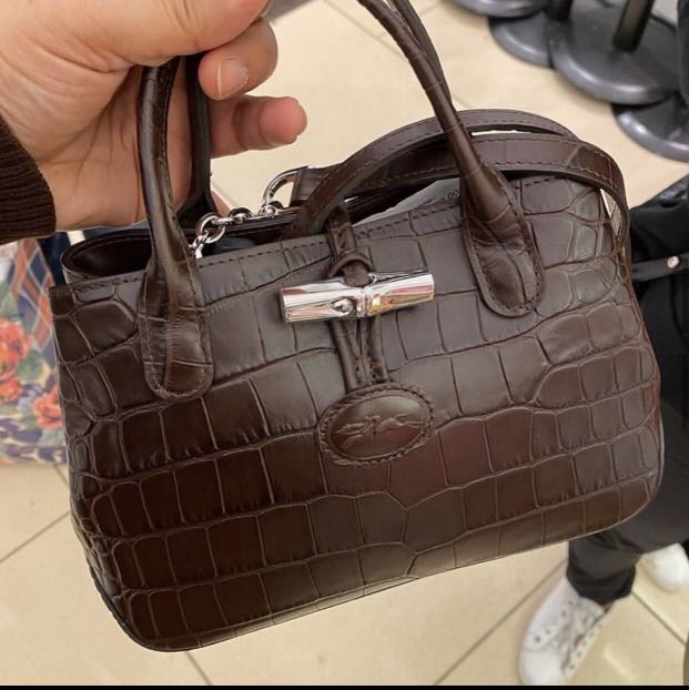Longchamp roseau croco best sale