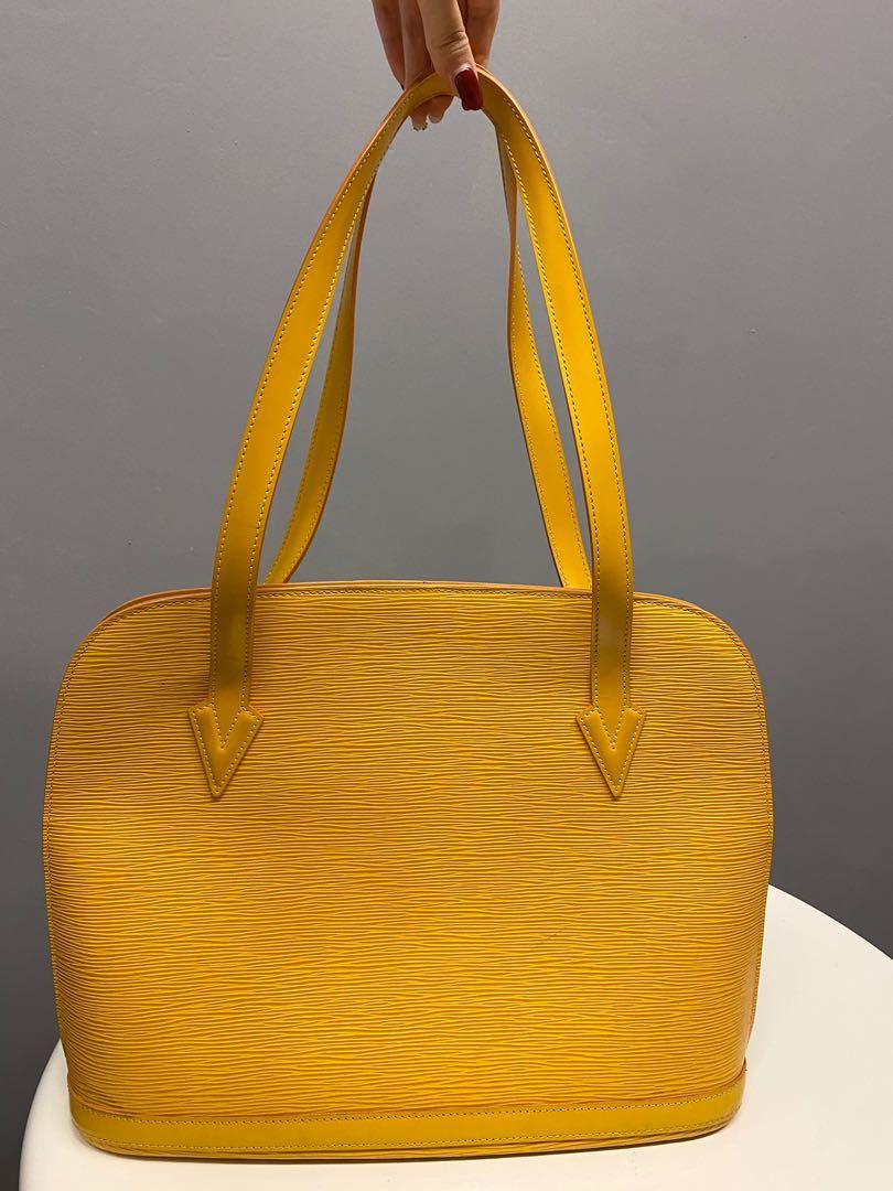 Vintage Louis Vuitton Authentic Lussac Medium Shoulder Bag. Yellow Epi  Leather.