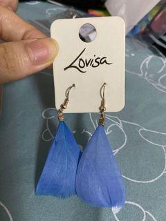 Lovisa Earrings - Blue Feather