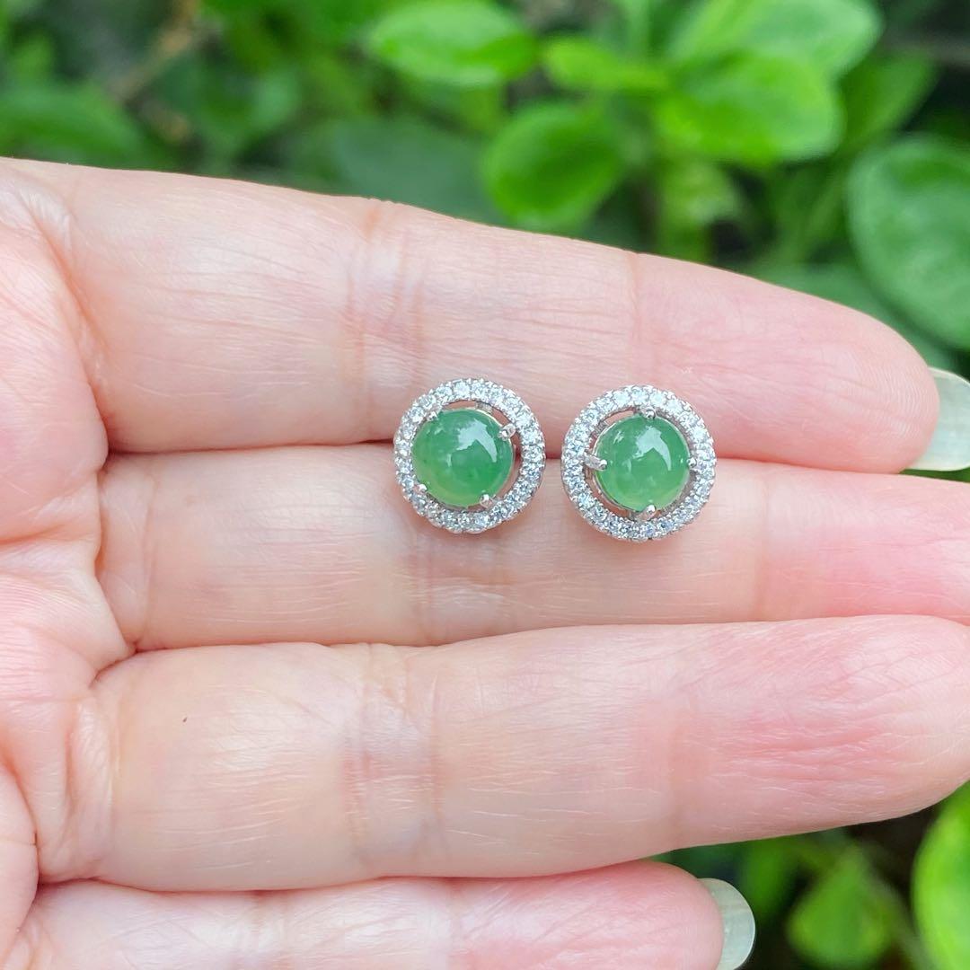 Natural Jadeite Jade Earrings