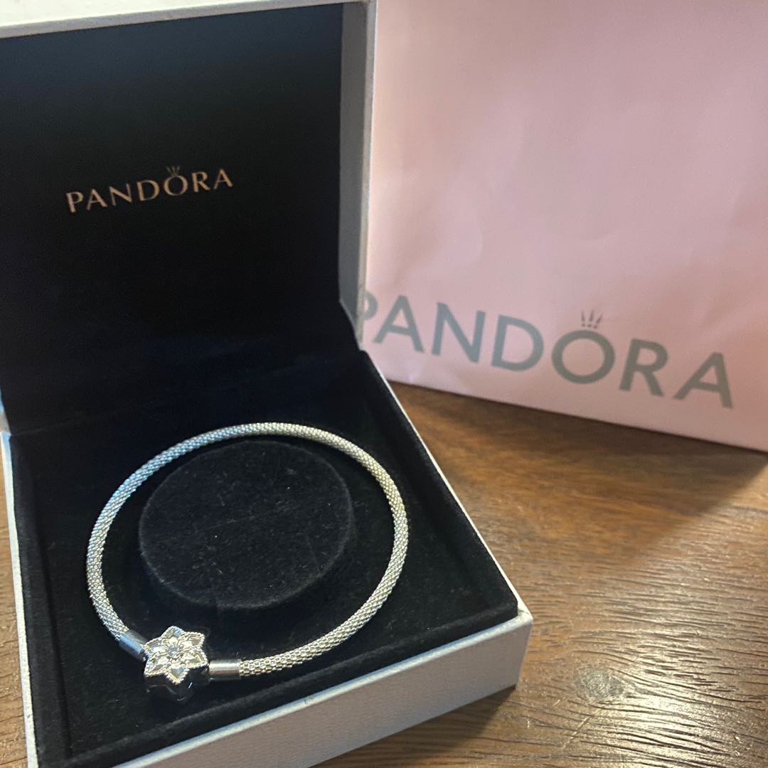 Pandora Moments Bright Snowflake Mesh Bracelet 7.5" - NEW Authentic  598616C01-19 | eBay