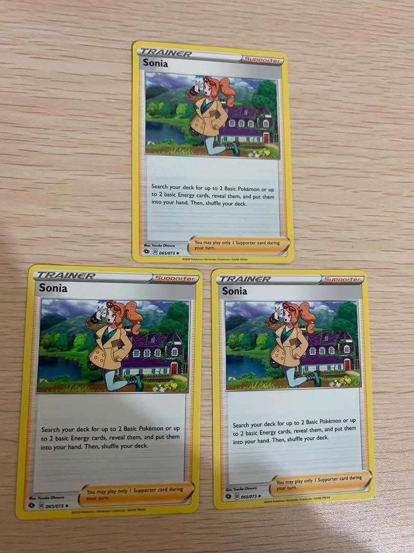 Pokemon 索妮亞女角sonia Supporter 3 5 Champion S Path 065 073 英文版 玩具 遊戲類 Board Games Cards Carousell