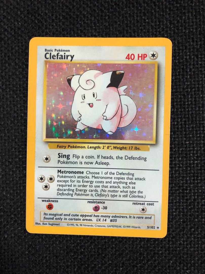 Pokemon Tcg Clefairy Holo Base Set 5 102 Toys Games Board Games Cards On Carousell