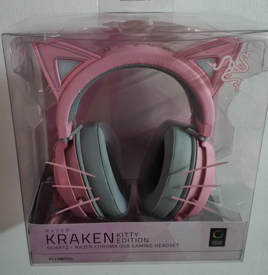 Razer Kraken Kitty Edition Quartz Chroma USB Gaming Headset, Audio