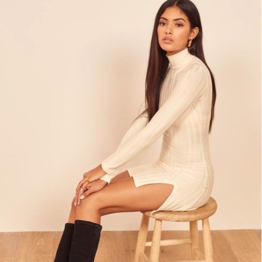 Reformation Libra Longsleeve Ribbed Dress in White / Ivory BNWT XS, Women's  Fashion, Tops, Sleeveless on Carousell