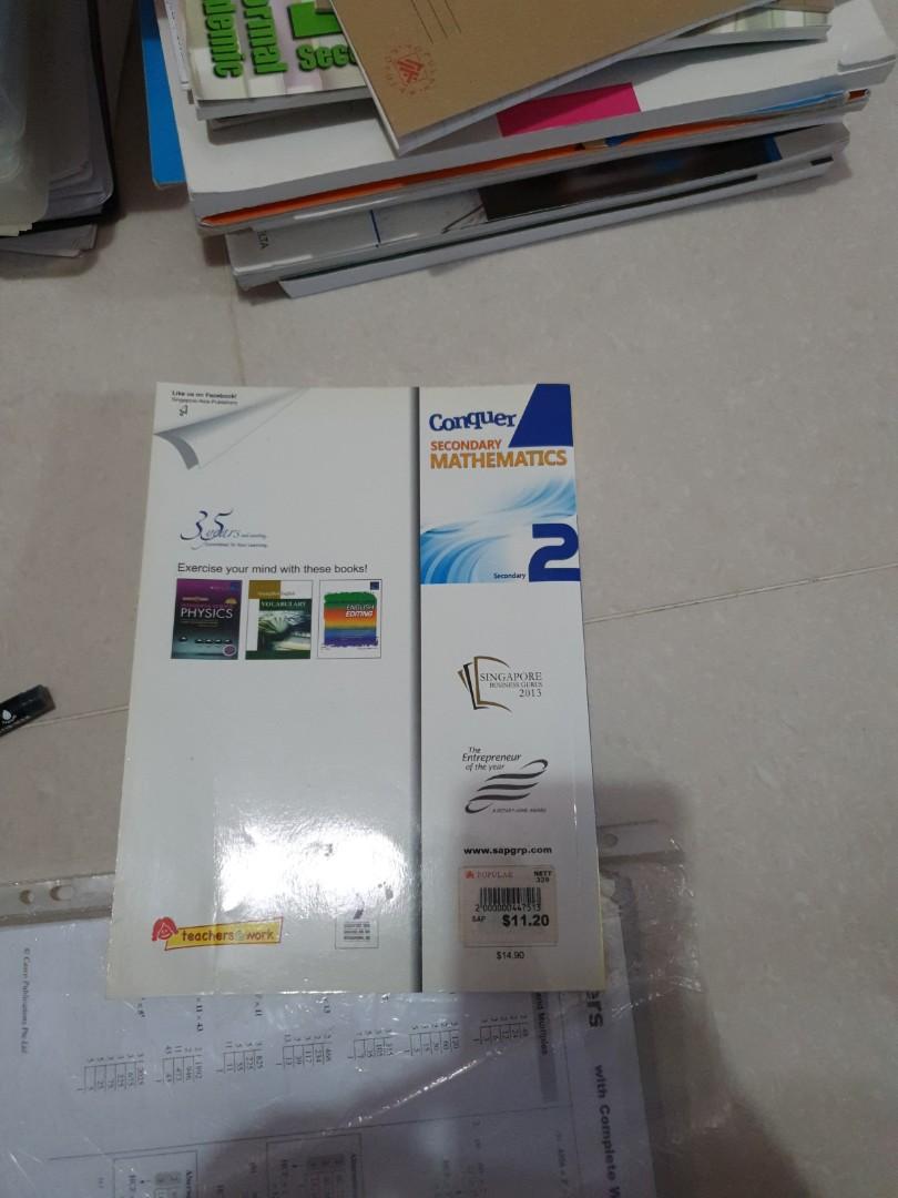 Sec 2 math (Category: Assessment Books) located in Singapore. Submitted by fluffyfamily101 (Listing ID 1060313299, Image 2). Description: some worksheets have bee torn out as shown in the photos but the rest are undone.