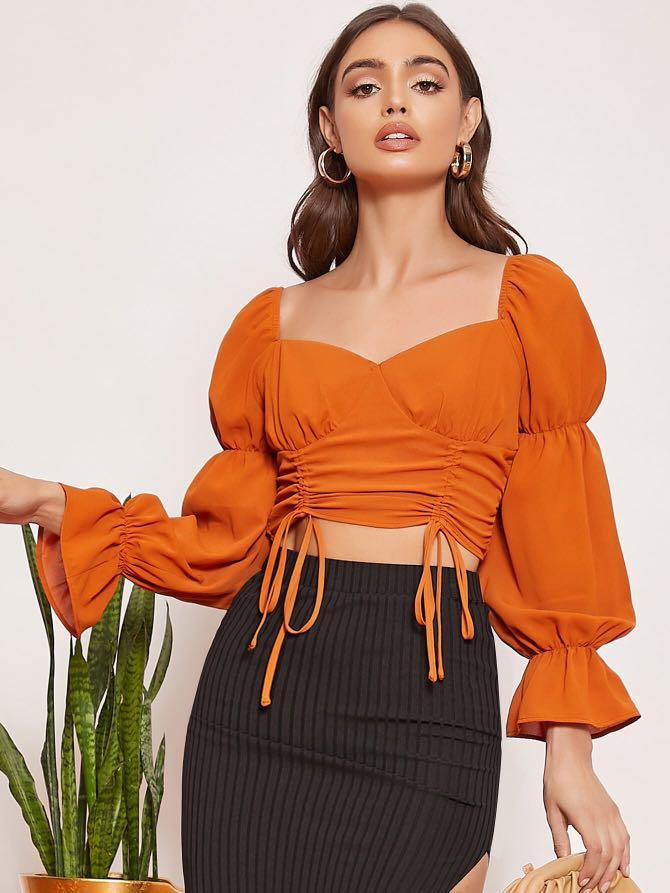 shein knot hem top