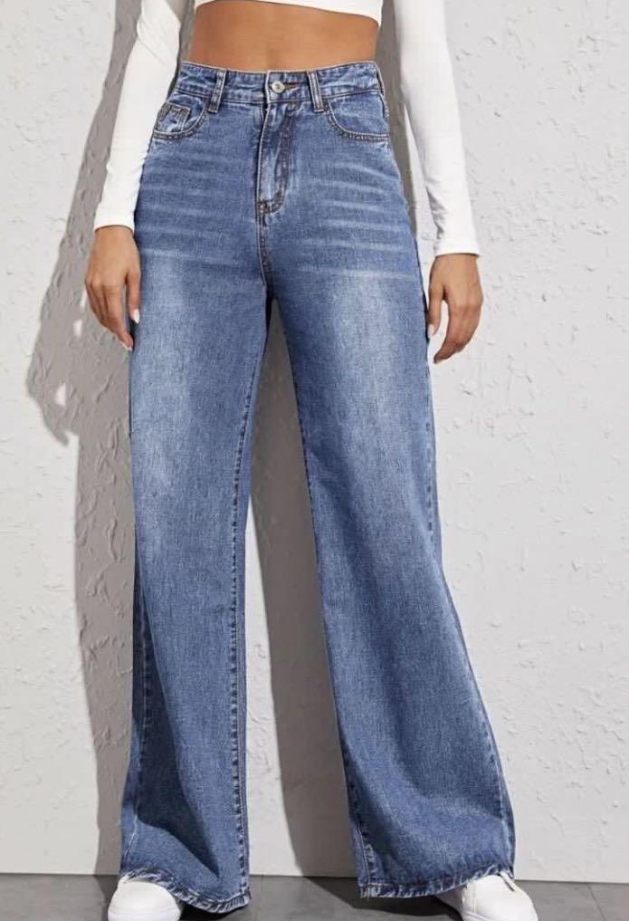 SHEIN wide leg jeans, Women's Fashion, Bottoms, Jeans on Carousell