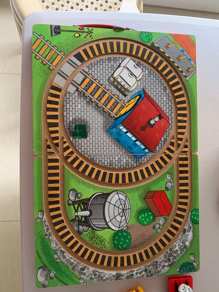 Toys R Us Wooden Train Set With Wooden Carrying Box With Thomas With  Plastic Train Tracks, Hobbies & Toys, Toys & Games On Carousell