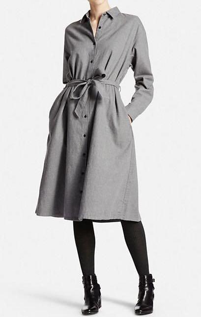 Uniqlo flannel shirt dress cheap