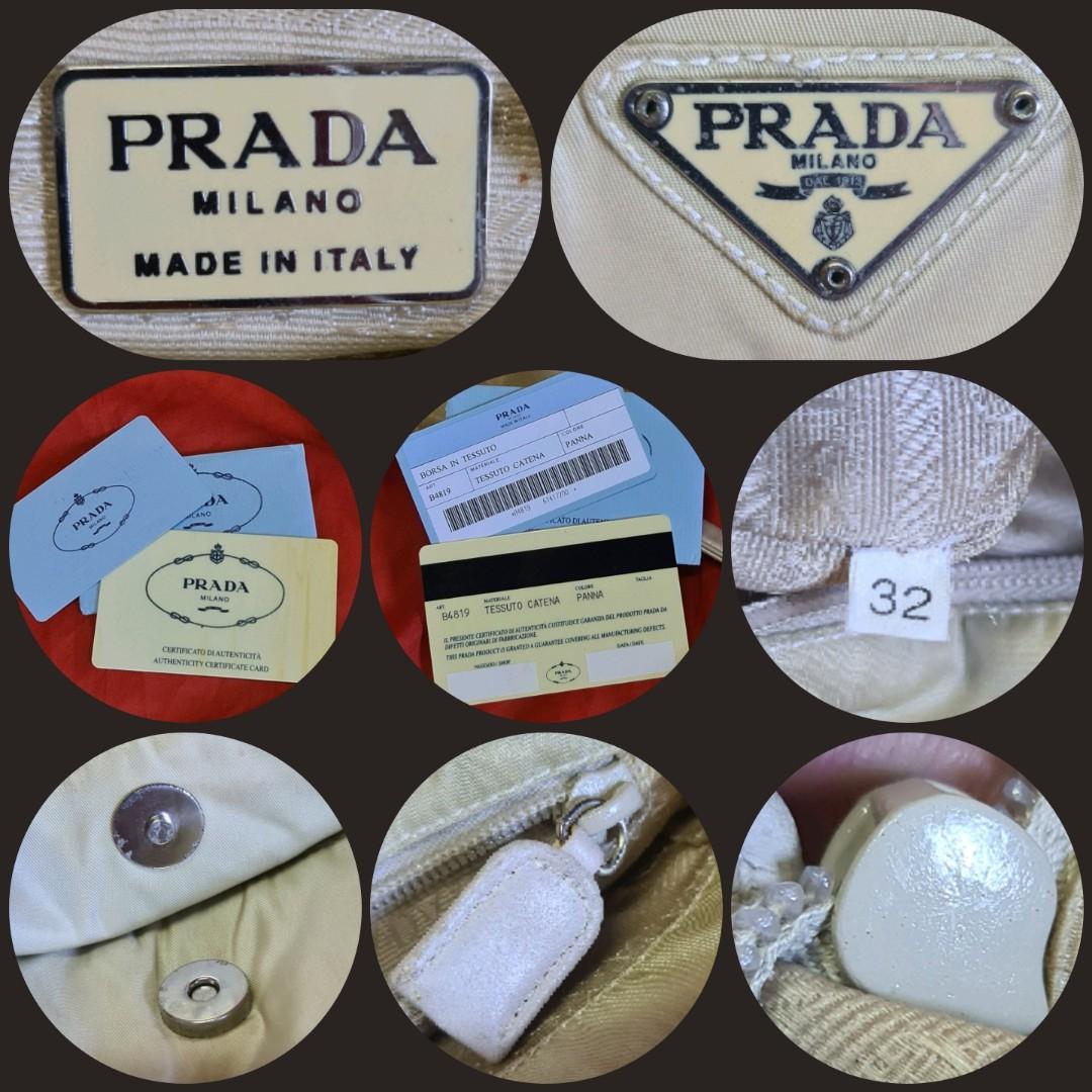 Prada, Bags, Prada Borsa In Tessuto Catena Panna Made In Italy Vintage  Early 9s