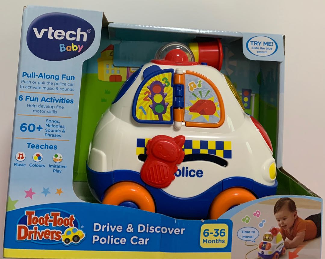 Vtech police car pull along BN, Babies & Kids, Toys & Walkers on Carousell