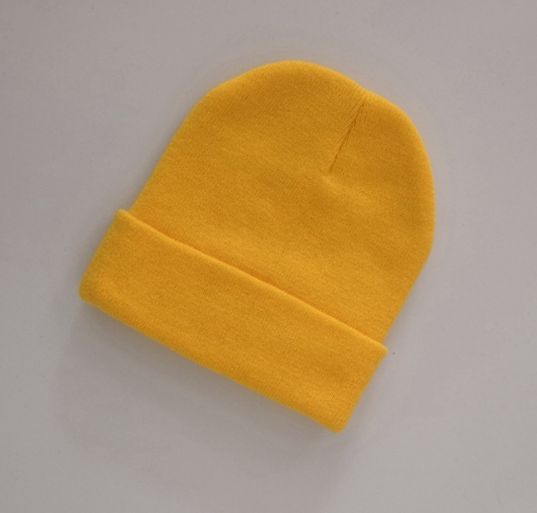 mens beanie yellow