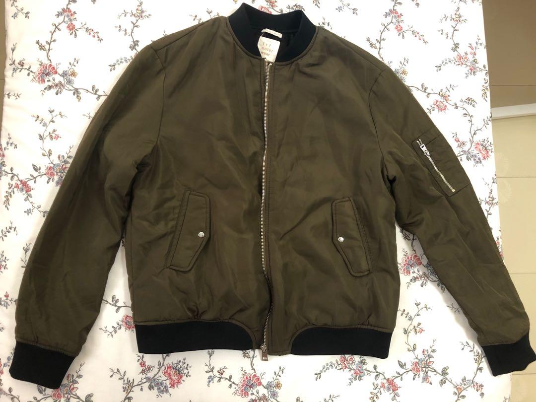 zara green bomber jacket