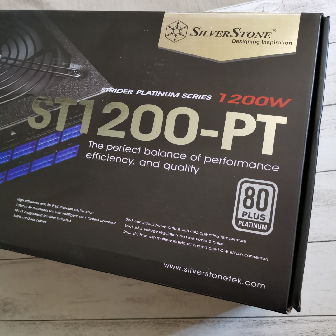 SilverStone Technology Strider 1200W 80 Plus Platinum Modular PSU 1200 Power Supply (PS-ST1200-PT) - 1