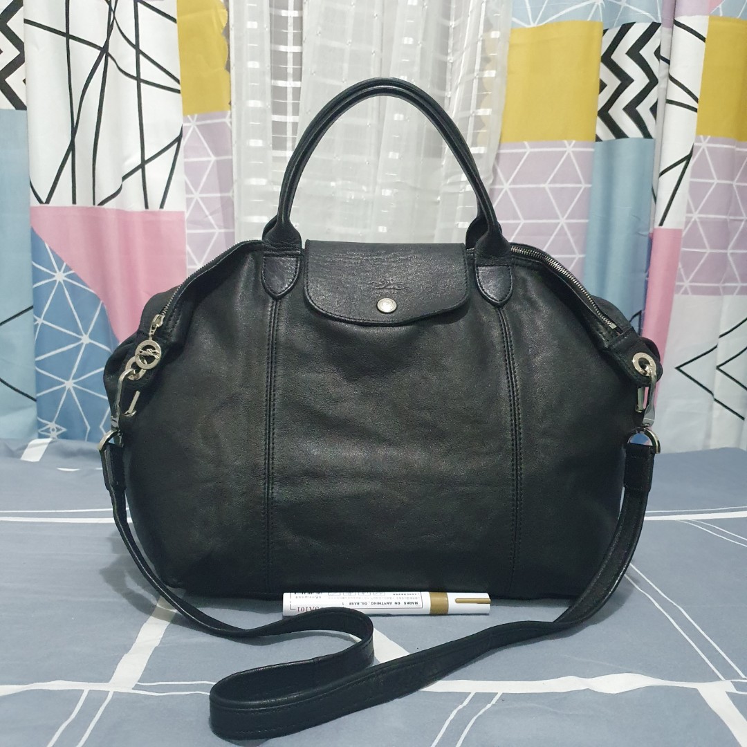 longchamp cuir black