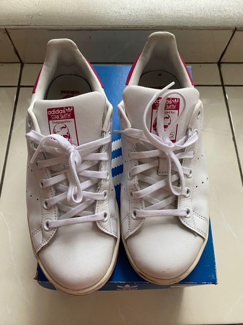 Adidas Stan Smith J Pink size 38 2 3 Fesyen Wanita Sepatu di
