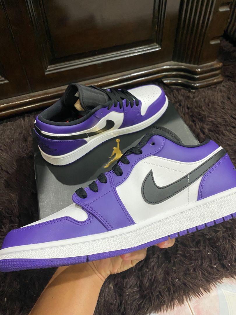jordan 1 purple white low