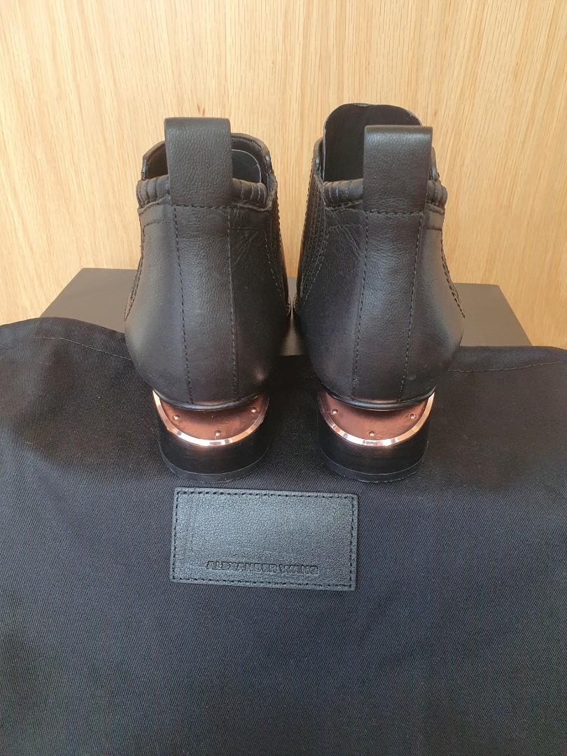 Alexander Wang Kori Ankle Boots EU 37 Black with Rose Gold Hardware BNWB