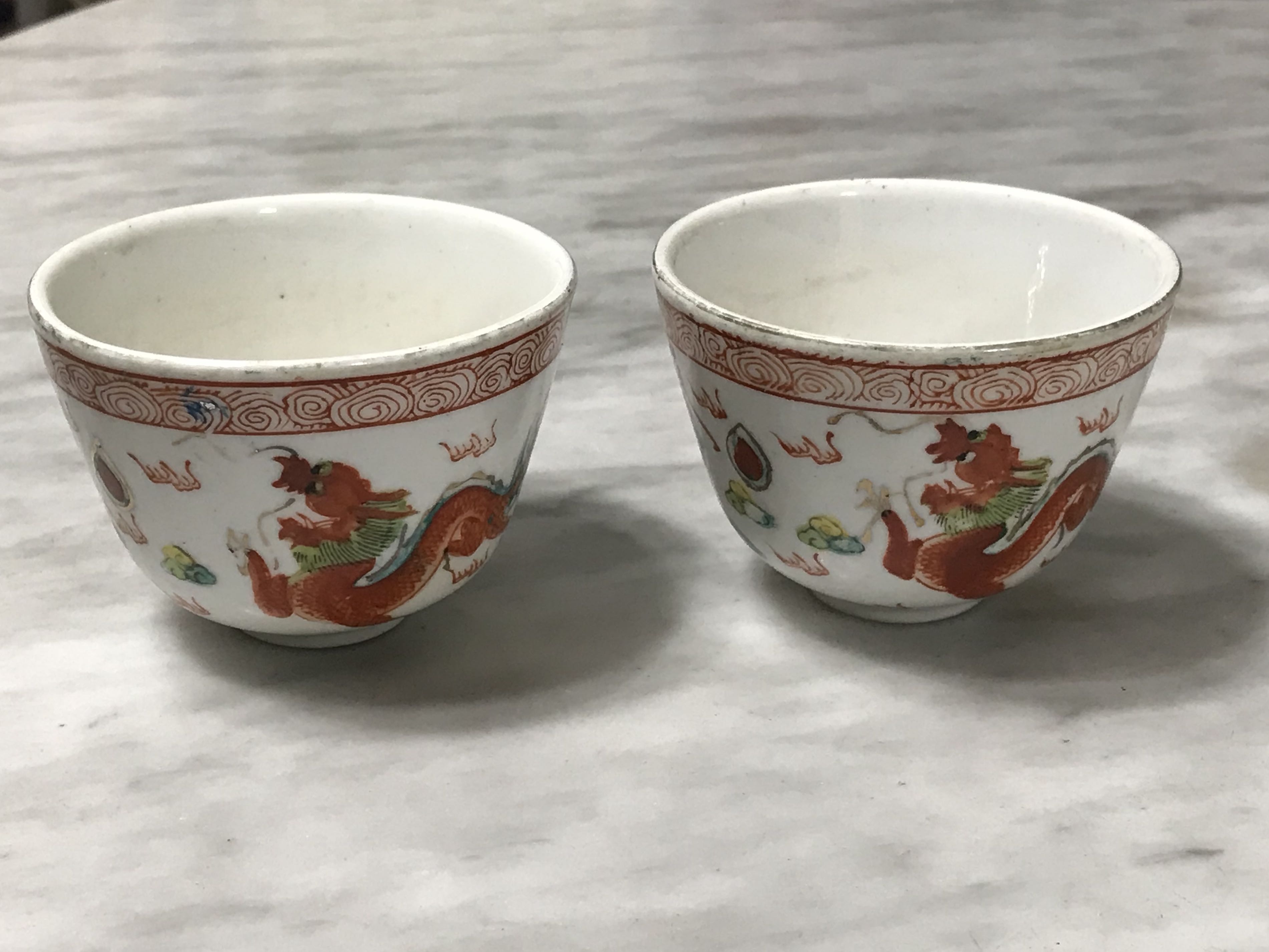 Antique Chinese Porcelain Tea Cups ( Pair ), Furniture & Home Living