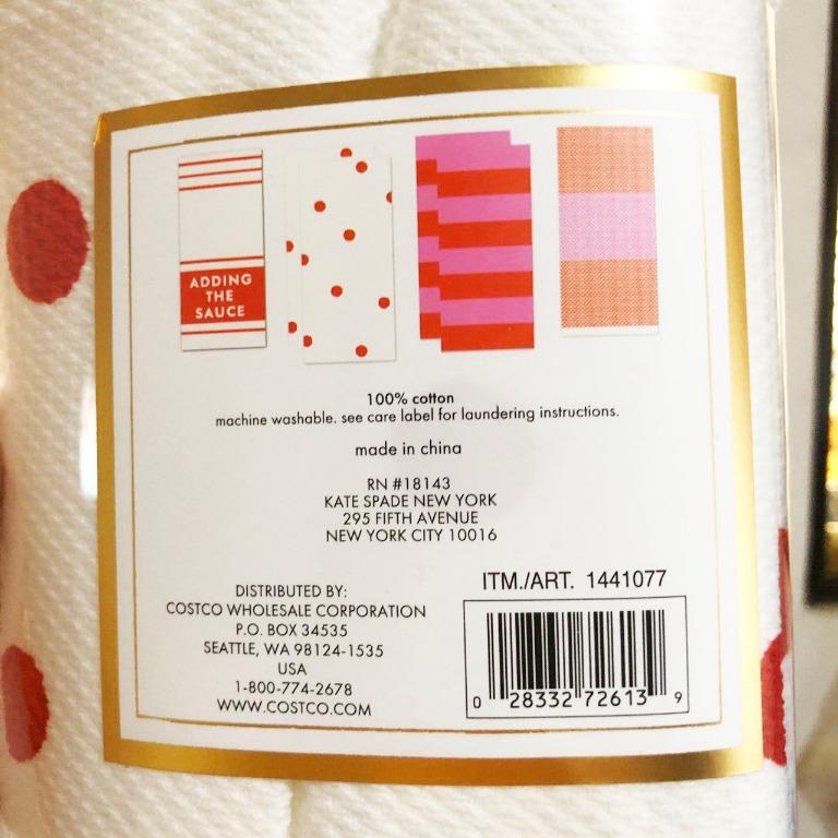 Authentic, Brand New, Kate Spade Kitchen Towels (6 pack), Furniture & Home  Living, Home Improvement & Organization, Home Improvement Tools &  Accessories on Carousell