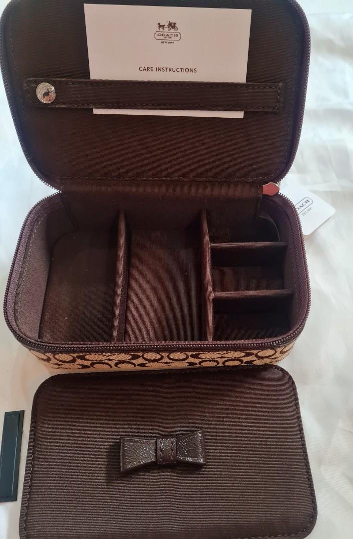 Coach signature travel jewelry case top