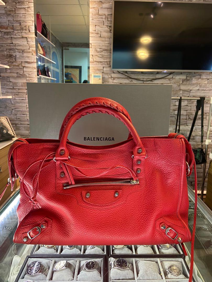 Balenciaga City XL in Red Rouge Groseille Red  Bags  Second Chance   Preloved Designer Bags