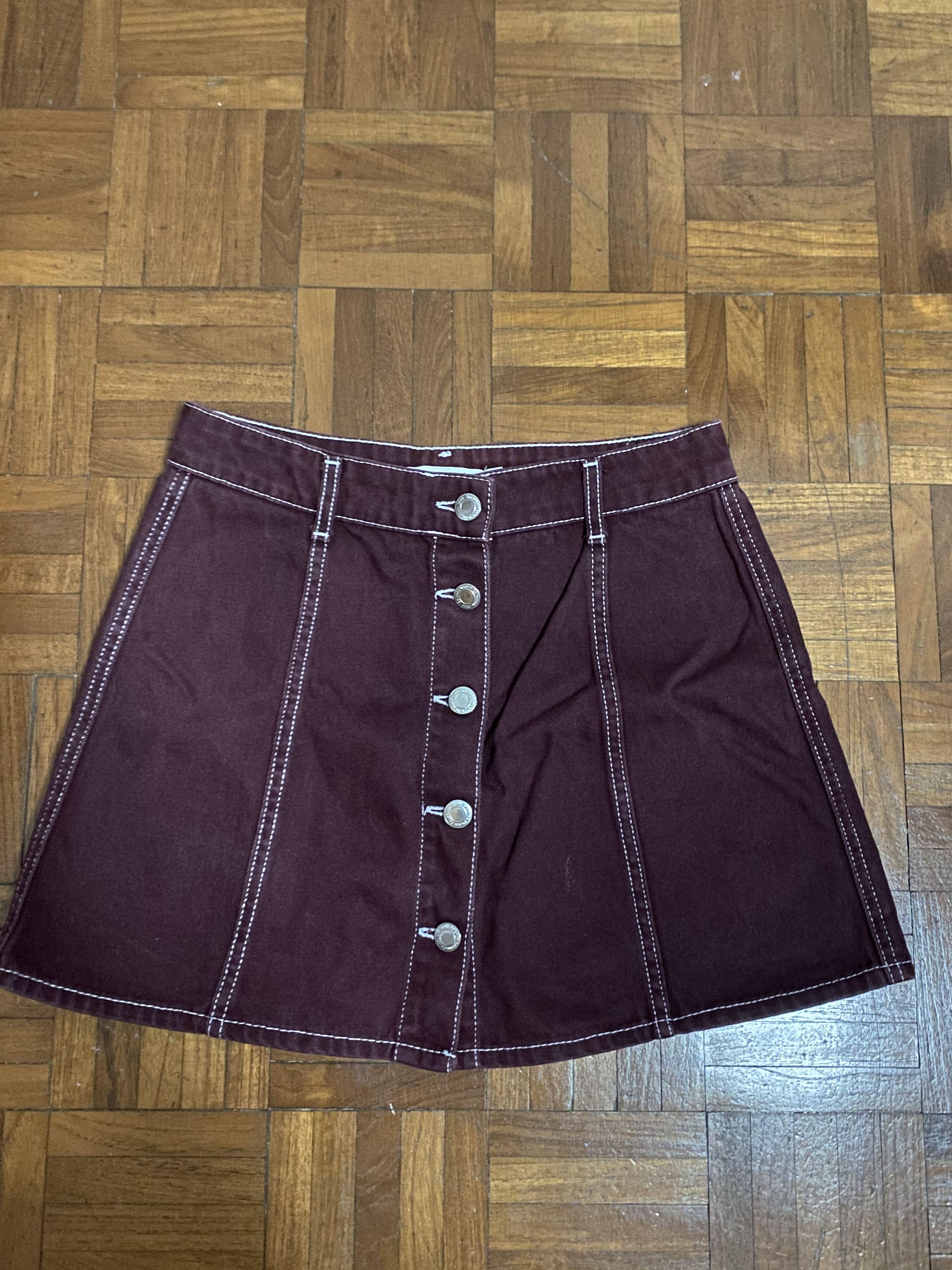Maroon skirt deals denim