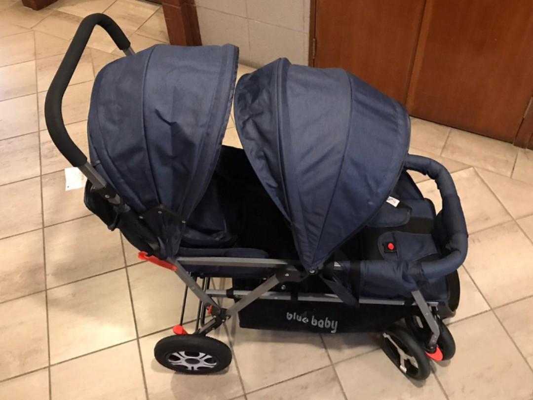 Blue 2024 double stroller