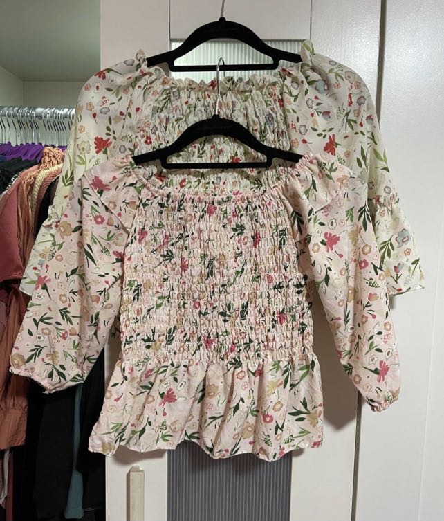 smocked ruffle top