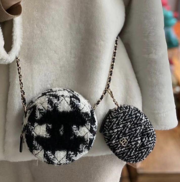 Chanel houndstooth tweed clutch multi pochette, Luxury, Bags