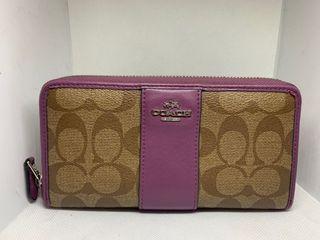 COACH long purple wallet