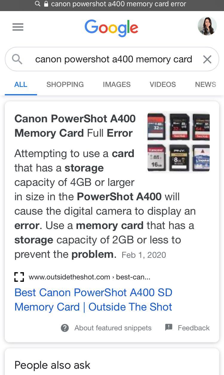 digital camera canon powershot a400