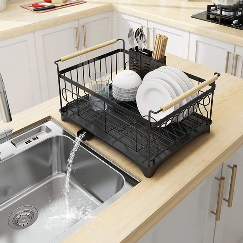 Stainless Steel Kitchen Dish Rack Bowl Drying Utensil Organizer Holder Drainer 