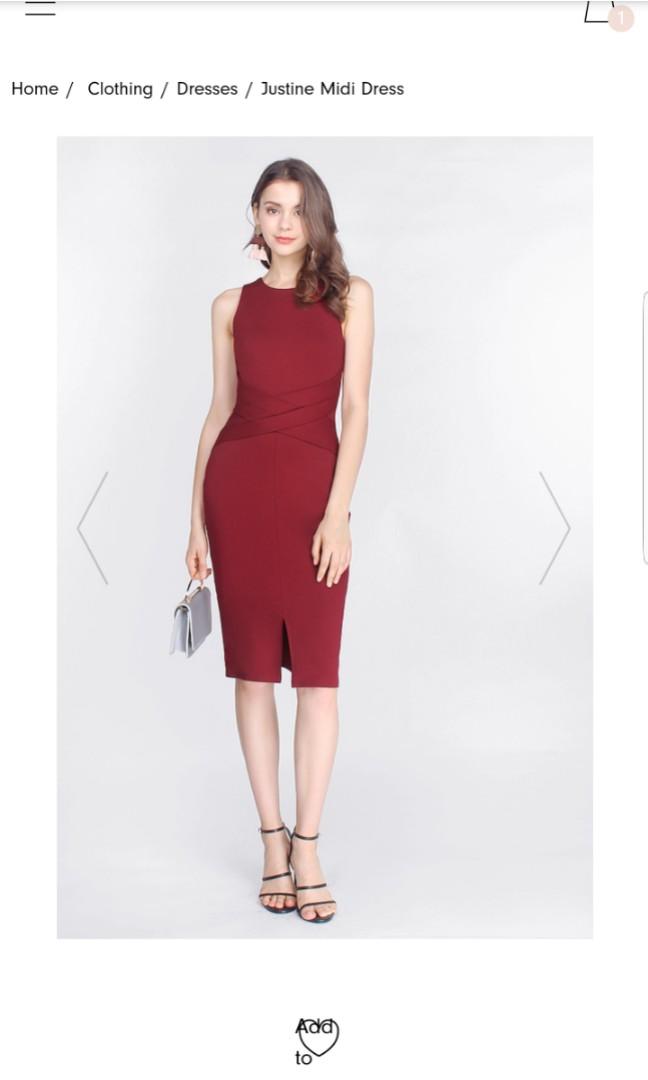 Red bodycon clearance midi dress
