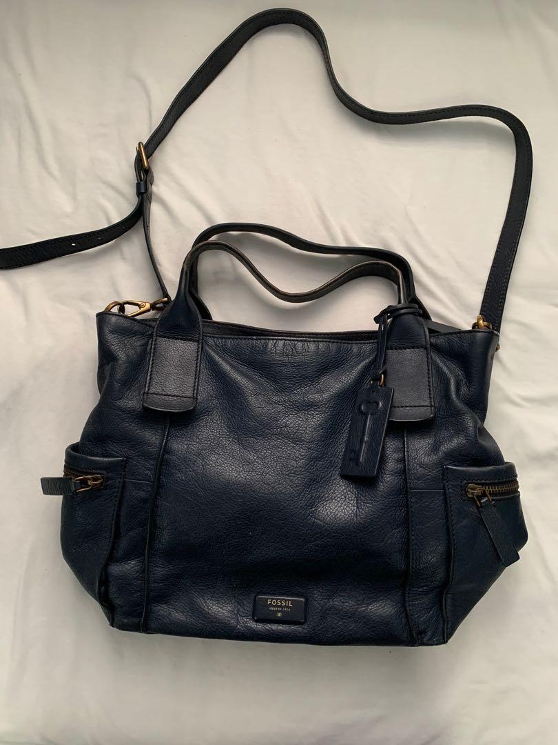 Fossil Emerson Satchel Medium in Blue