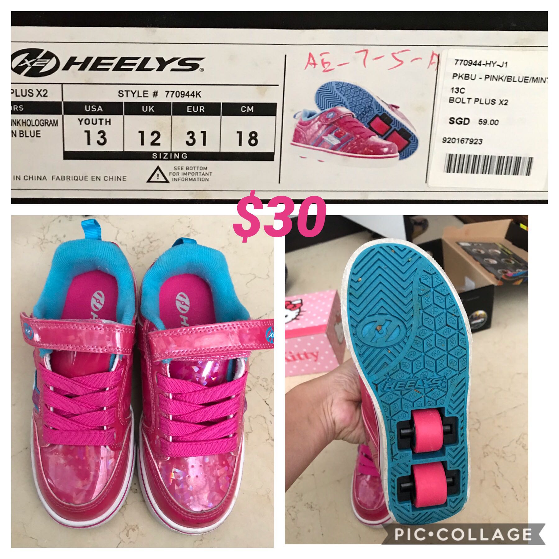 Girls heelys size 12 sale
