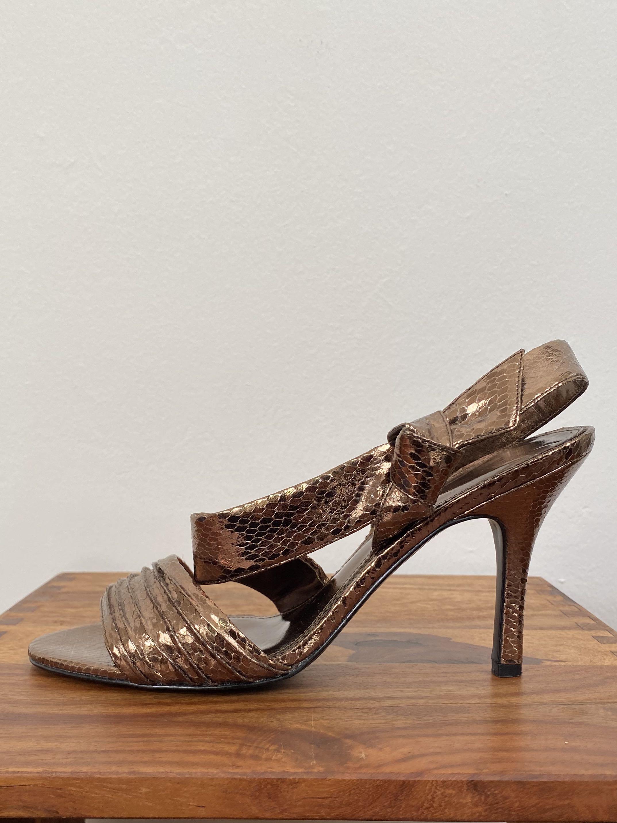 High Heels copper metallic leather size 