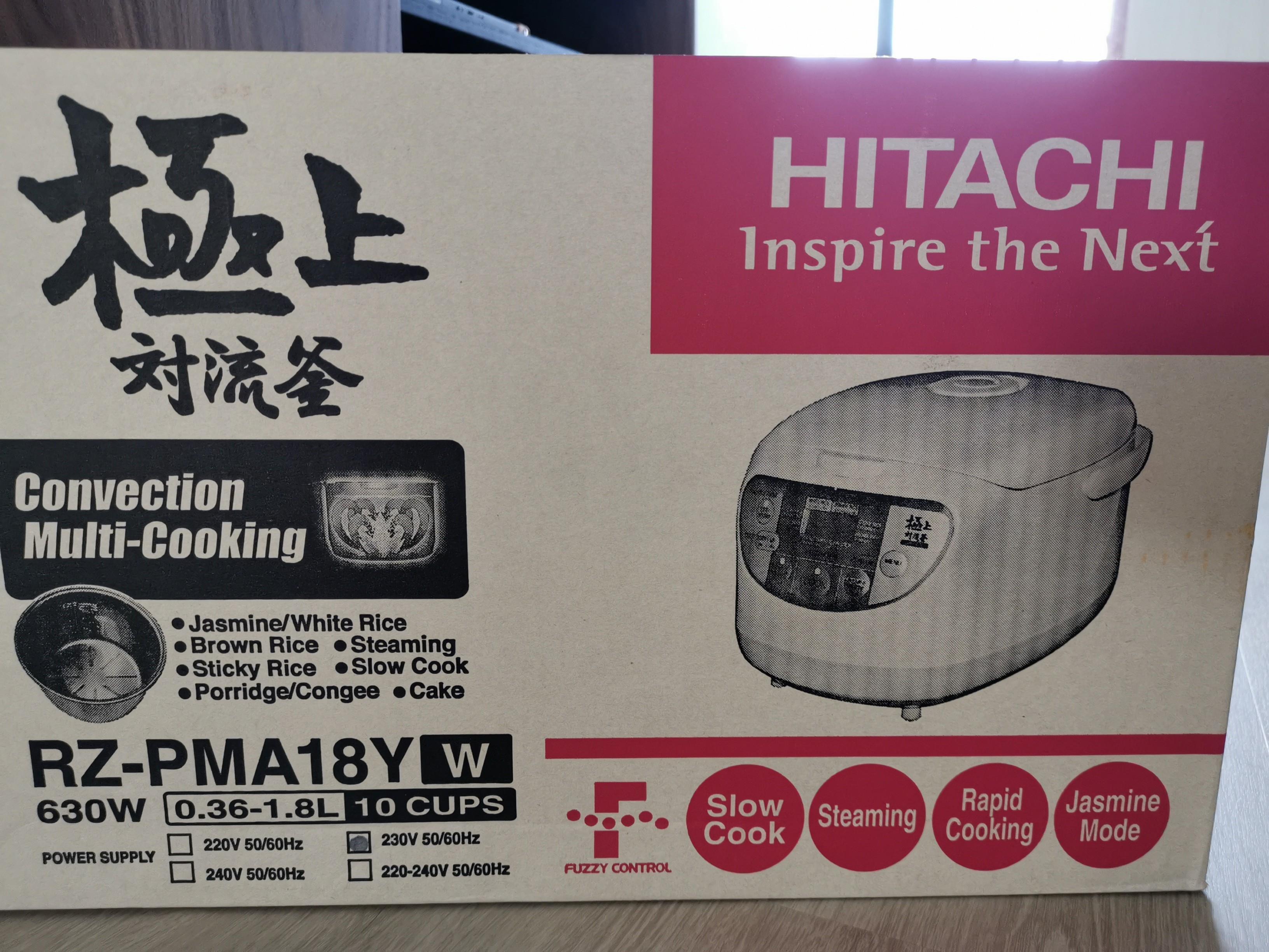 Hitachi Rice Cooker RZPMA18Y W New, TV & Home Appliances, Kitchen