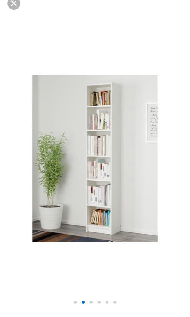 Ikea Billy bookcase tall, slim, dark brown, Furniture & Home Living