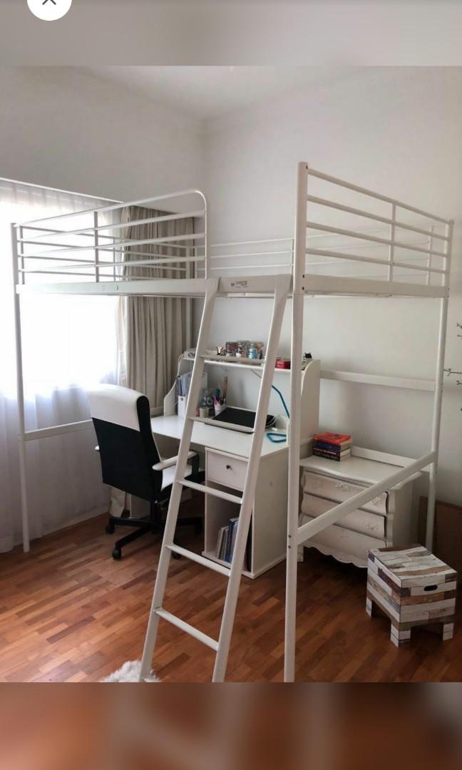Ikea queen loft shops bed
