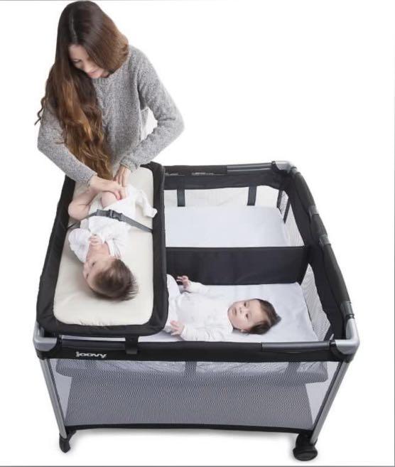 Joovy Room2 Twin Portable Playard w Nursery center Babies Kids