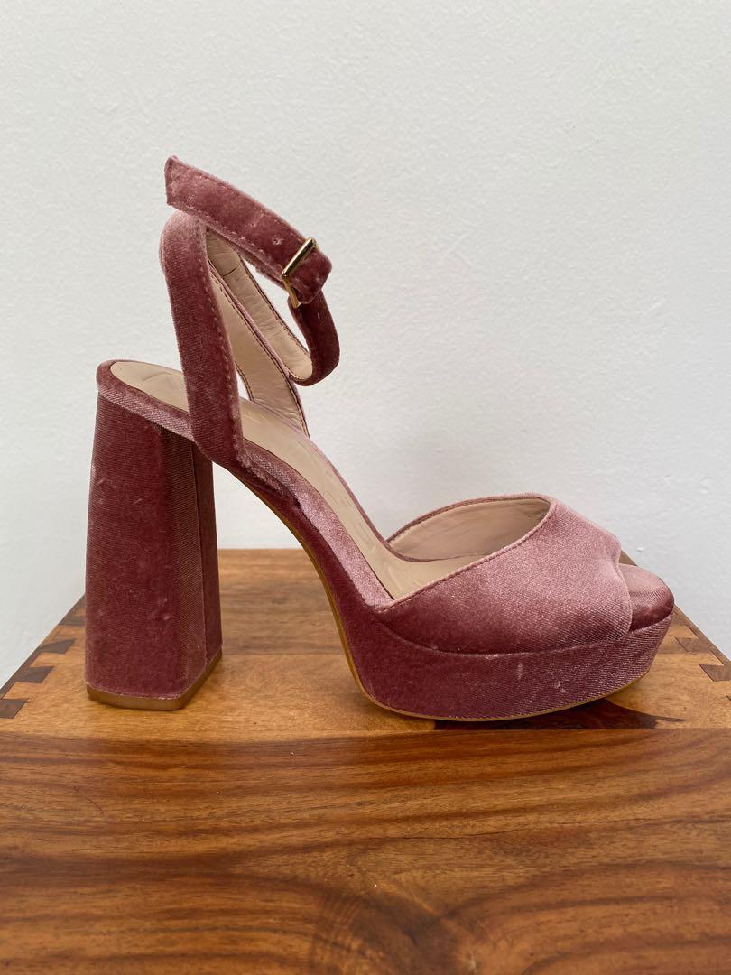 Red Pink Velvet Peep Toe Platform Heels Elegant Blush Pink Heels Wedding  For Women Size 34 40 From Saxg875, $55.08 | DHgate.Com