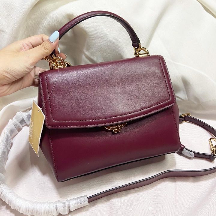 Michael kors ava sales medium oxblood