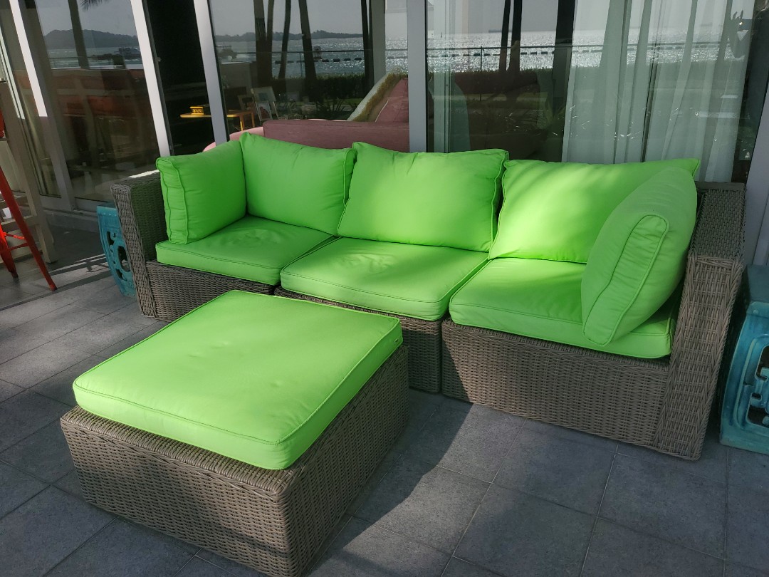 Outdoor sofa with ottoman, Furniture & Home Living, Furniture, Sofas on