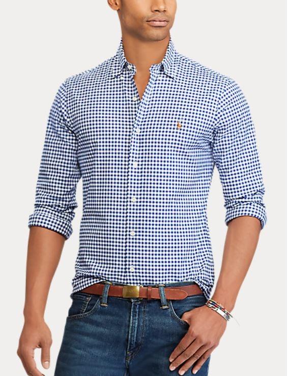 Polo Ralph Lauren Slim Fit Gingham Stretch Oxford Shirt Men s