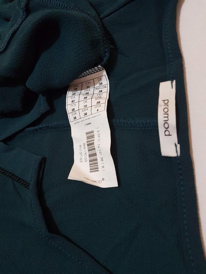 Promod blue green longsleeves blouse top (Category: Longsleeves) located in Quezon City. Submitted by theabsolutelyfab (Listing ID 1066286413, Image 3). Description: Can fit Small to Medium frame Perfect for work/casual MOP: Gcash/BPI/RCBC Deliver via: Grab/Lalamove Meet-up: Depending on availability Quezon City.