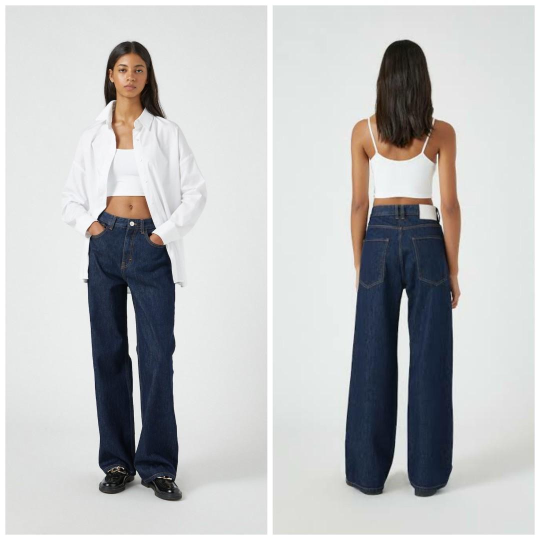 Pull\u0026Bear Wide Leg Jeans, Fesyen Wanita 