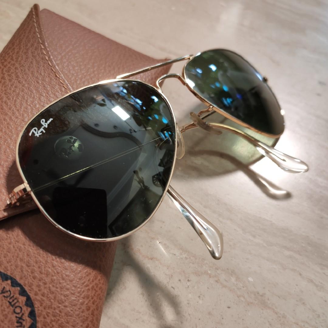 Ray Ban Classic Aviators Rb3025 Gold Rayban Women S Fashion Accessories Eyewear Sunglasses On Carousell